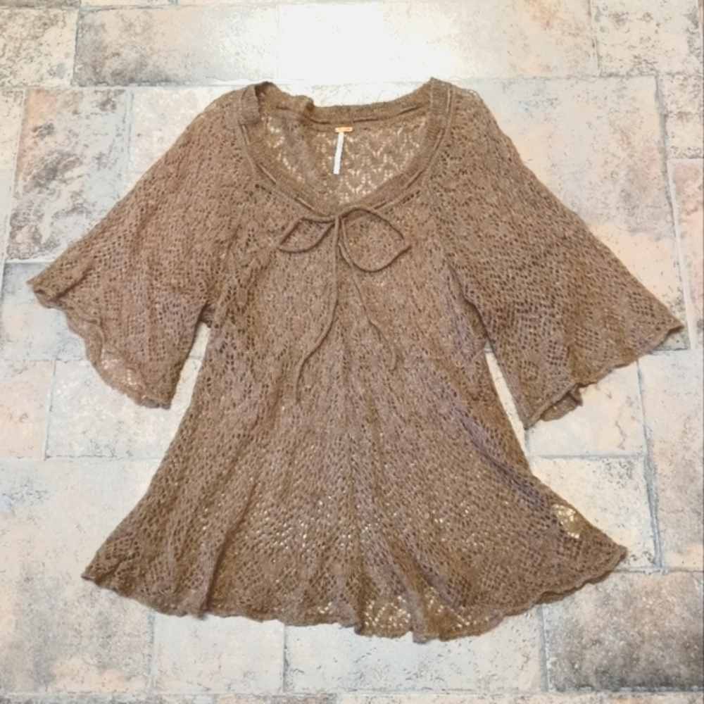Free People open knit boho top size medium